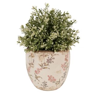 Clayre & Eef 6CE1615M Bloempot Beige Roze Keramiek...