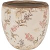 Clayre & Eef 6CE1615M Bloempot Beige Roze Keramiek Ø 14x14 cm