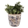Clayre & Eef 6CE1619M Bloempot keramiek beige blauw Ø 14x14 cm