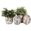 Clayre & Eef 6CE1619M Bloempot keramiek beige blauw Ø 14x14 cm