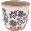 Clayre & Eef 6CE1619S Bloempot voor Binnen Beige Blauw Ø 13x12 cm
