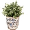 Clayre & Eef 6CE1619XS Bloempot voor Binnen Beige Blauw Ø 11x10 cm