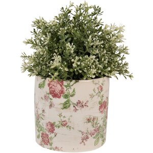 Clayre & Eef 6CE1623M Binnen Bloempot Beige Roze Ø 14x13 cm