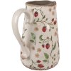 Clayre & Eef 6CE1633L Sierkan Beige Rood Keramiek 21x15x23 cm Landelijke stijl