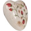Clayre & Eef 6CE1637 Decoratief Hart Beige Rood 11x11x4 cm