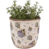 Clayre & Eef 6CE1638XS Bloempot voor Binnen Beige Blauw Ø 11x10 cm