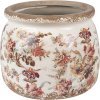 Clayre & Eef 6CE1650M Binnen Bloempot Beige Roze Ø 16x13 cm
