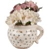 Clayre & Eef 6CE1655L Binnen Bloempot Beige Zwart 20x17x15 cm