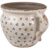 Clayre & Eef 6CE1655M Binnen Bloempot Beige Zwart 17x14x12 cm