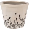 Clayre & Eef 6CEFAF0001S Bloempot voor Binnen Beige, Zwart Ø 12x11 cm