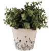 Clayre & Eef 6CEFAF0001S Bloempot voor Binnen Beige, Zwart Ø 12x11 cm