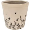 Clayre & Eef 6CEFAF0001XL Bloempot voor Binnen Beige, Zwart Ø 21x20 cm