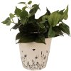 Clayre & Eef 6CEFAF0001XL Bloempot voor Binnen Beige, Zwart Ø 21x20 cm