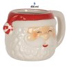 Clayre & Eef 6CEMU0133 Mok Wit Rood 15x11x9 cm - 450 ml Kerstmok