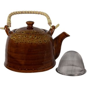 Clayre & Eef 6CETE0136 Theepot Bruin Ø 14x12 cm - 750 ml