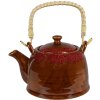 Clayre & Eef 6CETE0138 Theepot Bruin Ø 14x12 cm 750 ml Rotan handvat