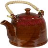 Clayre & Eef 6CETE0138 Theepot Bruin Ø 14x12 cm 750 ml Rotan handvat