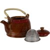 Clayre & Eef 6CETE0138 Theepot Bruin Ø 14x12 cm 750 ml Rotan handvat
