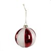 Clayre & Eef 6GL4336 Kerstbal rood wit Ø 8x8 cm