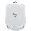 Clayre & Eef 6GL4399 Waterglas transparant 300 ml hartjesmotief