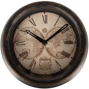 Clayre & Eef 6KL0801 Wandklok Bruin Beige Ø...