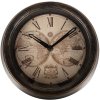 Clayre & Eef 6KL0801 Wandklok Bruin Beige Ø 23x5 cm - 1xAA