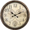 Clayre & Eef 6KL0813 Wandklok Bruin Beige Ø 50x5 cm - 1xAA