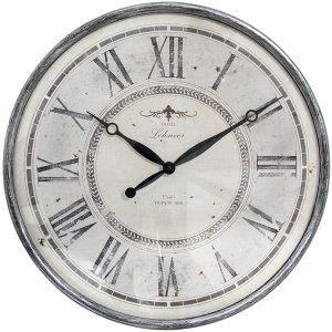 Clayre & Eef 6KL0815 Wandklok Grijs Beige Ø...