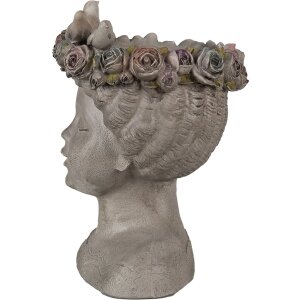 Clayre & Eef 6PR3896 Binnen Bloempot Grijs 22x20x26 cm