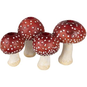 Clayre & Eef 6PR3899 Kaarshouder Paddenstoelen Rood,...