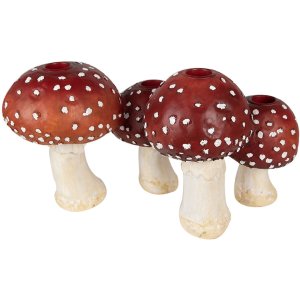 Clayre & Eef 6PR3899 Kaarshouder Paddenstoelen Rood,...