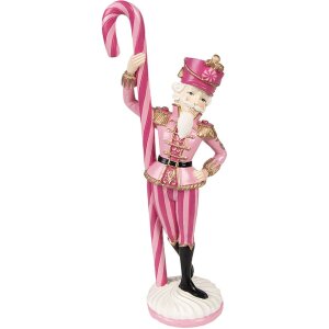Clayre & Eef 6PR3901 Kerstdecoratie Roze Wit 9x6x23...