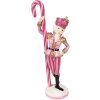 Clayre & Eef 6PR3901 Kerstdecoratie Roze Wit 9x6x23 cm Polyresin