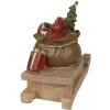 Decoratie kerstcadeautjes op arreslee Bruin, rood 38x16x29 cm