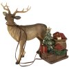 Clayre & Eef 6PR3909 Decoratief rendier met slee Bruin, Rood 30x9x20 cm