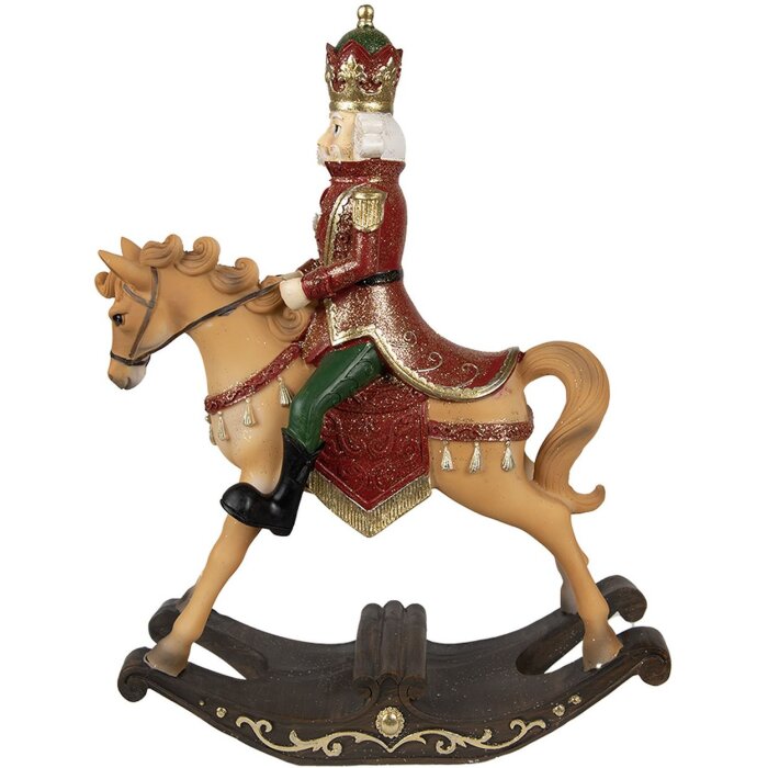 Clayre & Eef 6PR3910 Decoratie Hobbelpaard Bruin Rood 22x9x29 cm Polyresin