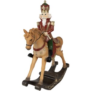 Clayre & Eef 6PR3910 Decoratie Hobbelpaard Bruin Rood 22x9x29 cm Polyresin