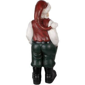 Clayre & Eef 6PR3914 Decoratie kerstman rood wit 26x25x51 cm landelijke stijl