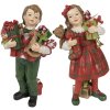 Clayre & Eef 6PR3920 Decoratie Kinderen Rood, Groen 7x6x13 - 7x5x13 cm (2 stuks)