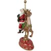 Kerstversiering beeldje kerstman op rendier rood, bruin 29x14x46 cm