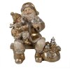 Clayre & Eef 6PR3937 Kerstversiering Beeldje Kerstman Goud 15x11x17 cm