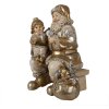 Clayre & Eef 6PR3937 Kerstversiering Beeldje Kerstman Goud 15x11x17 cm