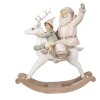 Clayre & Eef 6PR3939 Kerstman Roze 21x8x23 cm Polyresin Decoratief Beeldje