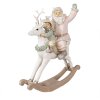 Clayre & Eef 6PR3939 Kerstman Roze 21x8x23 cm Polyresin Decoratief Beeldje