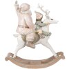 Clayre & Eef 6PR3939 Kerstman Roze 21x8x23 cm Polyresin Decoratief Beeldje