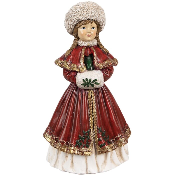 Clayre & Eef 6PR3943 Decoratie Meisje Rood 9x7x17 cm