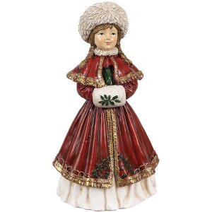 Clayre & Eef 6PR3943 Decoratie Meisje Rood 9x7x17 cm