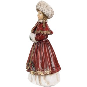 Clayre & Eef 6PR3943 Decoratie Meisje Rood 9x7x17 cm