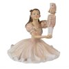 Clayre & Eef 6PR3944 Decoratieve Ballerina Roze Wit 12x12x13 cm Polyresin