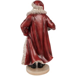 Clayre & Eef 6PR3951 Kerstversiering Beeldje Kerstman Rood 18x14x33 cm
